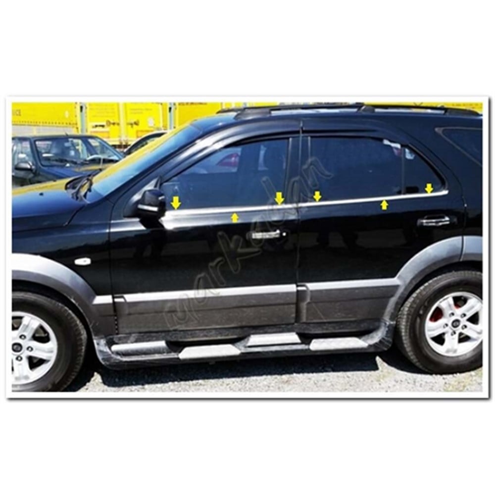 Markadan Kia Sorento Krom Cam Çıtası 2002-2009 4 Parça Paslanmaz Çelik