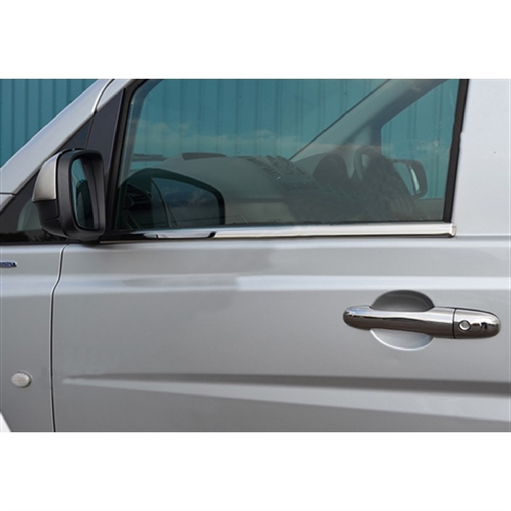 Markadan Mercedes Vito Krom Cam Çıtası 2003-2014 2 Parça Paslanmaz Çelik