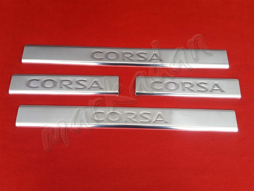 Markadan Opel Corsa C Kapı Eşiği 2000-2006 4 Parça Paslanmaz Çelik