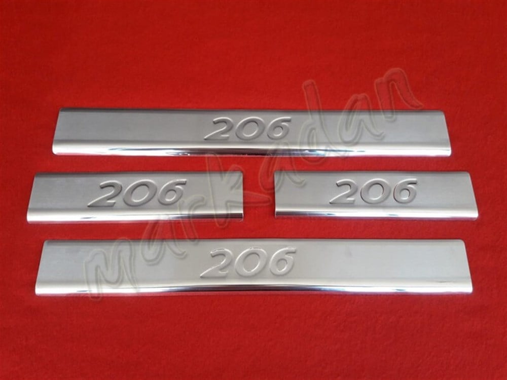 Markadan Peugeot 206 Kapı Eşiği 1998-2012 4 Parça Paslanmaz Çelik