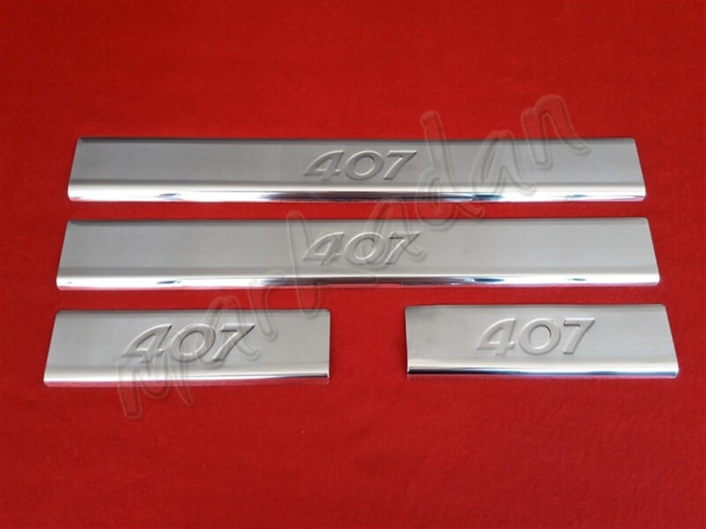 Markadan Peugeot 407 Kapı Eşiği 2004-2010 4 Parça Paslanmaz Çelik