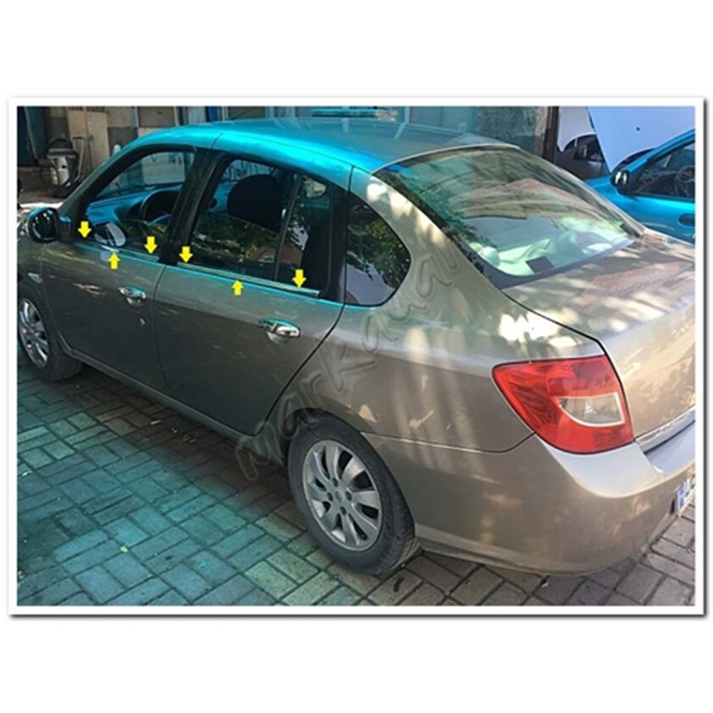 Markadan Renault Clio Symbol Krom Cam Çıtası 2009-2012 4 Parça Paslanmaz Çelik