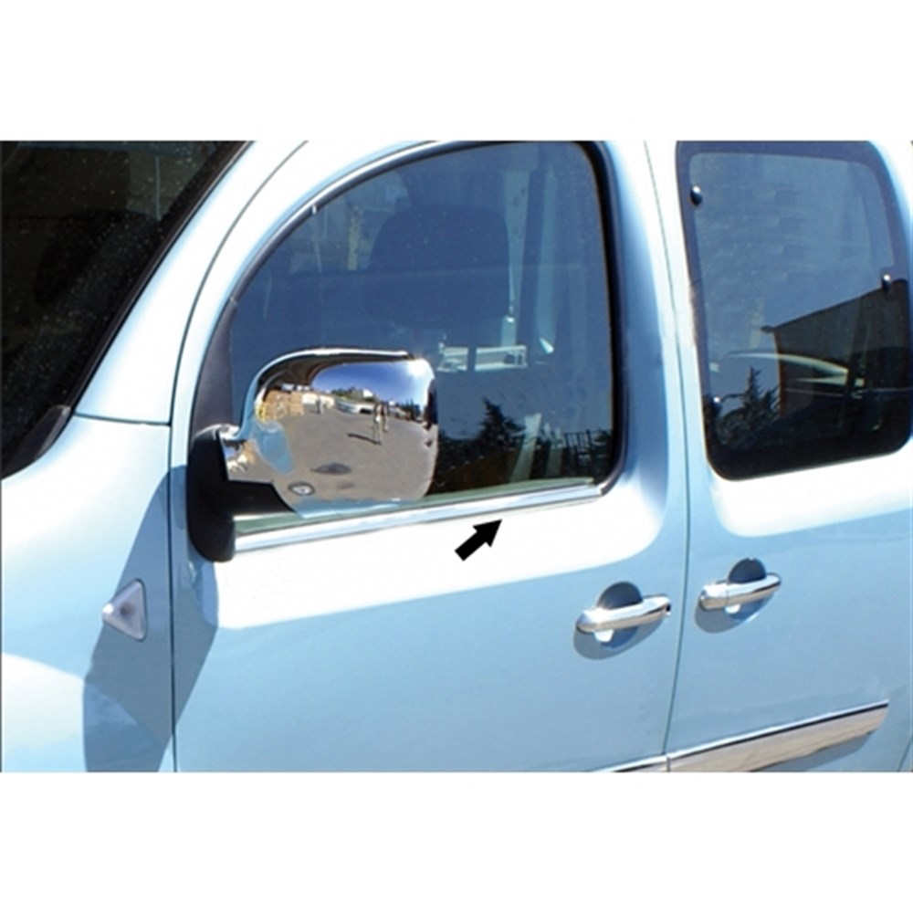 Markadan Renault Kangoo Krom Cam Çıtası 1997-2007 2 Parça Paslanmaz Çelik