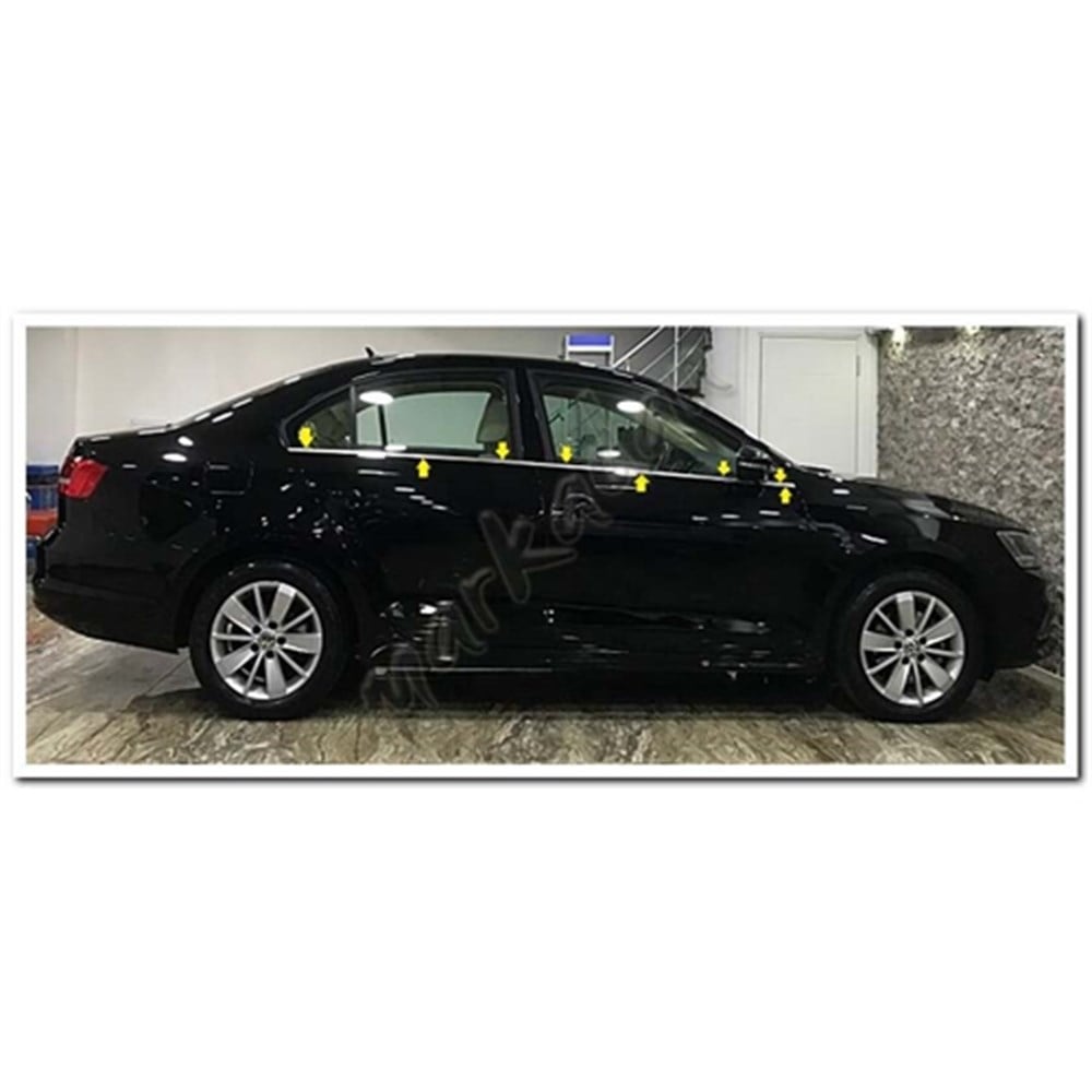 Markadan VW Jetta Krom Cam Çıtası 2011-2017 6 Parça Paslanmaz Çelik