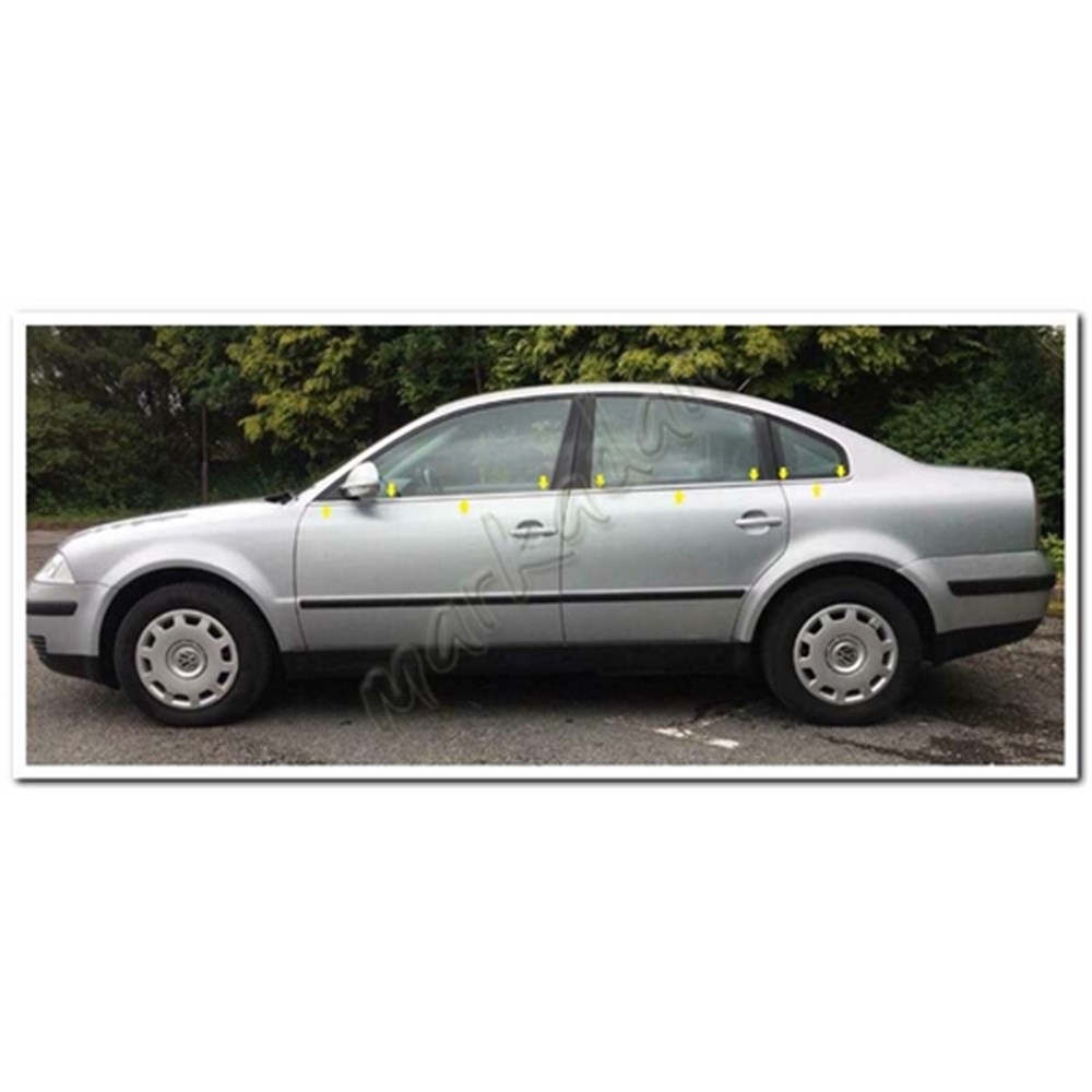 Markadan VW Passat 3B Krom Cam Çıtası 1996-2005 6 Parça Paslanmaz Çelik