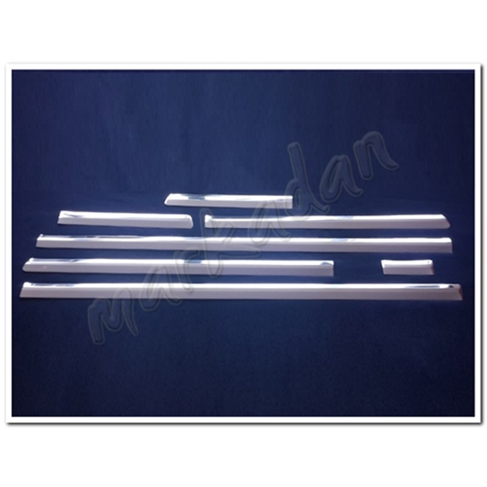 Markadan VW T5 Caravelle Uzun Şasi Çift Sürgülü Krom Yan Kapı Çıtası 2003-2014 7 Parça Paslanmaz Çelik