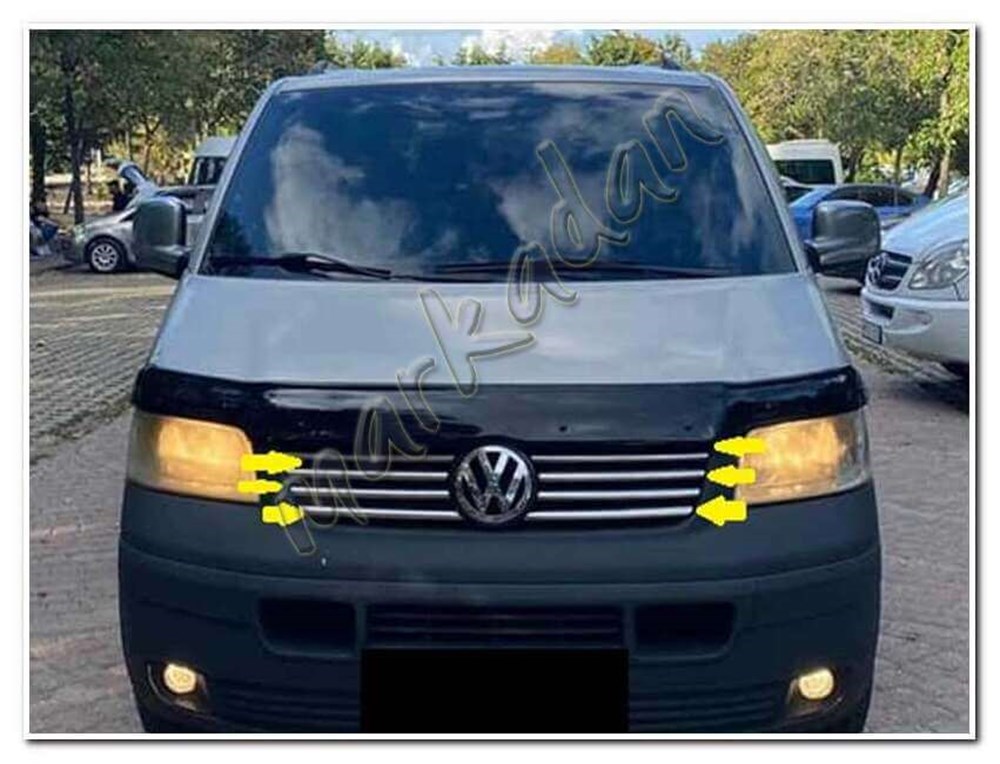 Markadan VW T5 Transporter Krom Ön Panjur 2003-2010 8 Parça Paslanmaz Çelik