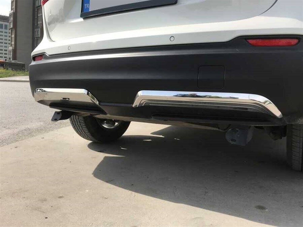 Nissan Qashqai Krom Arka Difüzör 2 Parça 2017 ve Sonrası