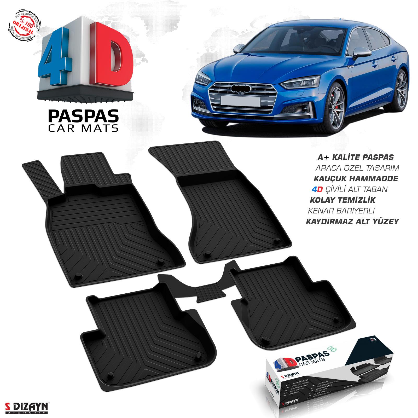 S-Dizayn Audi A5 4D Havuzlu Paspas 2017 ve Üzeri A+Kalite
