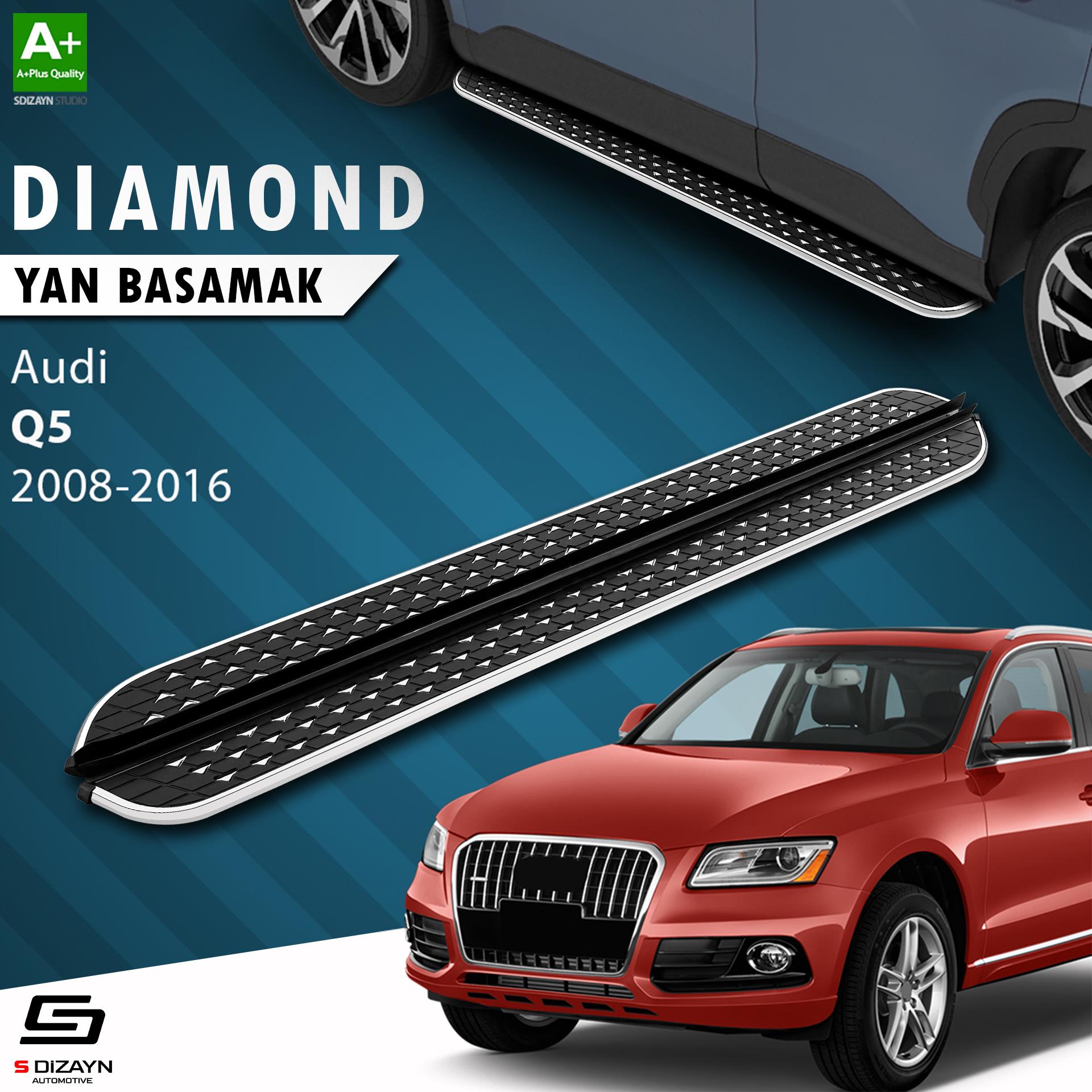 S-Dizayn Audi Q5 Diamond Krom Yan Basamak 183 Cm 2008-2016 A+ Kalite