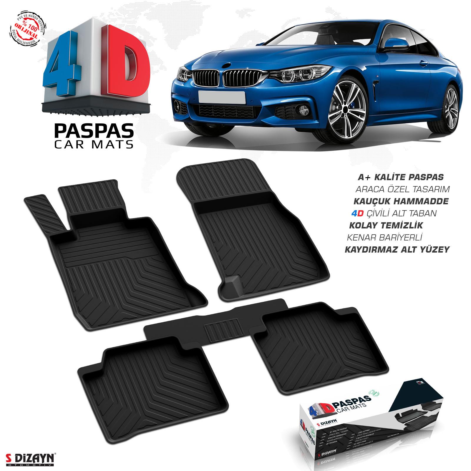 S-Dizayn Bmw 4 Serisi F36 Grand Coupe 4D Havuzlu Paspas 2013-2020 A+Kalite
