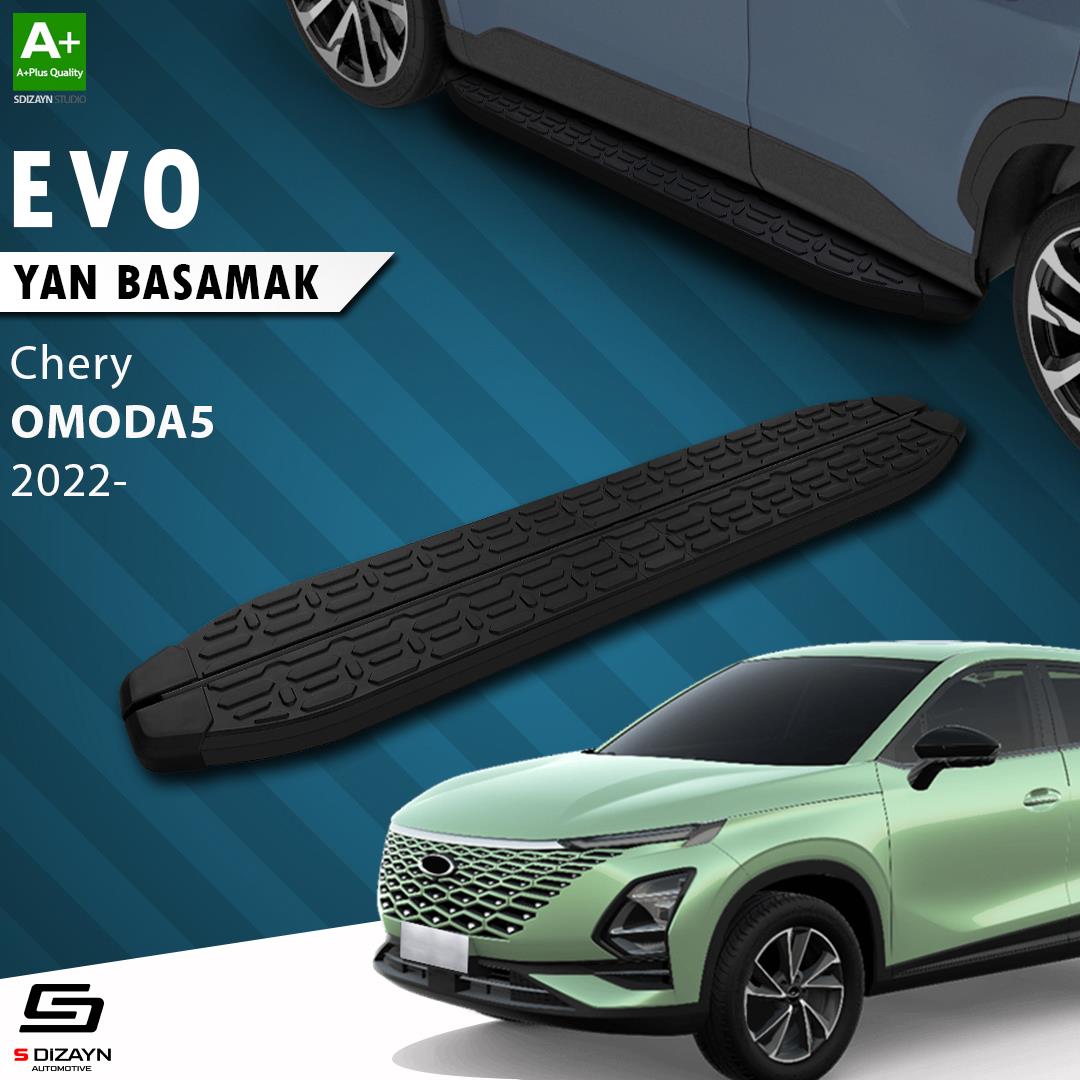 S-Dizayn Chery Omoda5 Evo Siyah Yan Basamak 183 Cm 2022 Üzeri A+ Kalite