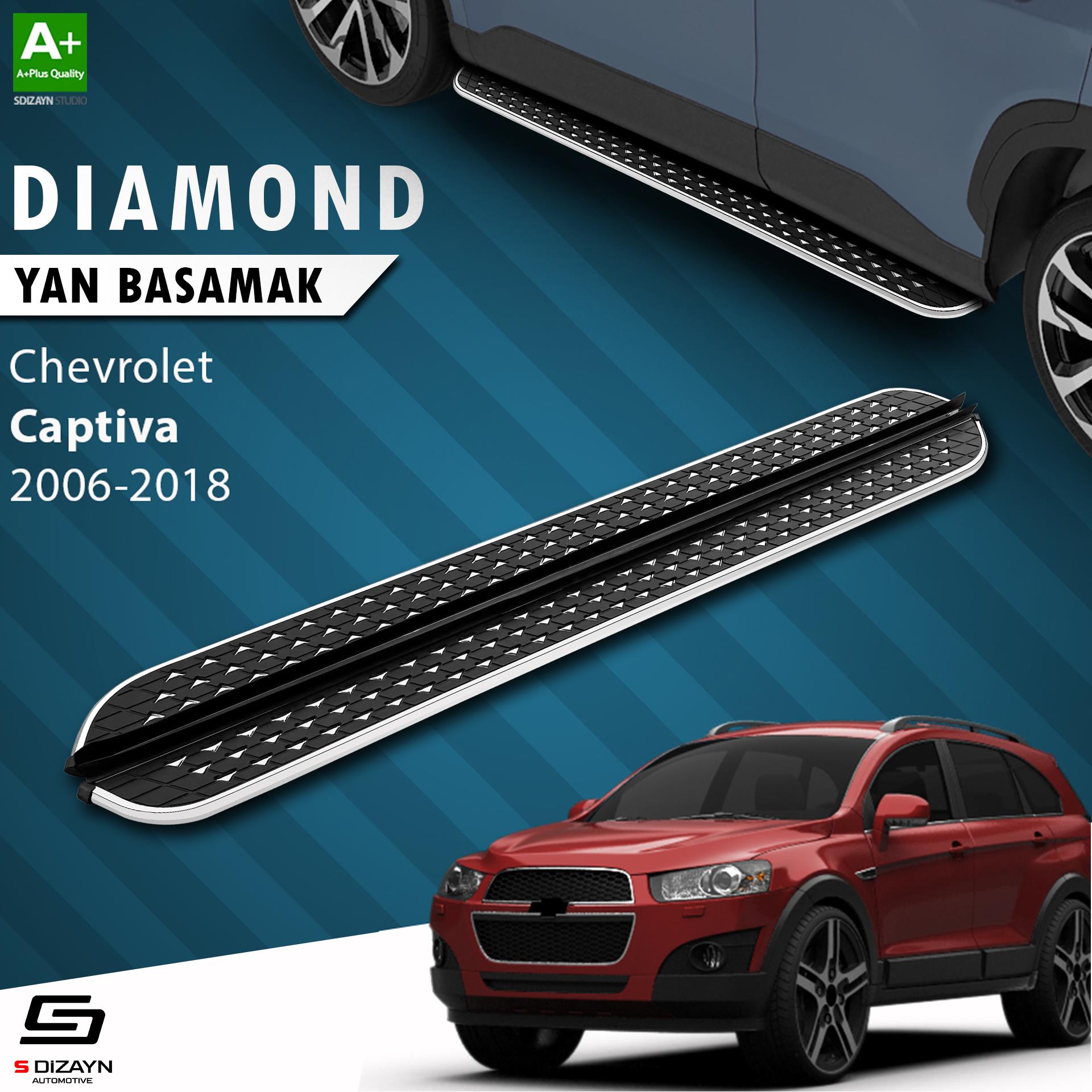 S-Dizayn Chevrolet Captiva Diamond Krom Yan Basamak 183 Cm 2006-2018 A+ Kalite