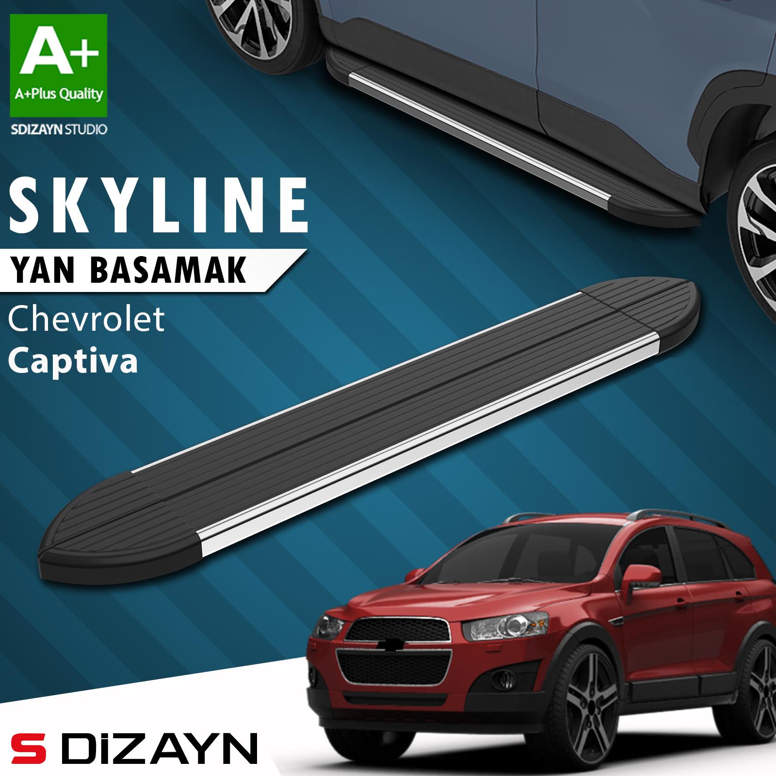 S-Dizayn Chevrolet Captiva Skyline Krom Yan Basamak 183 Cm 2006-2018 A+ Kalite