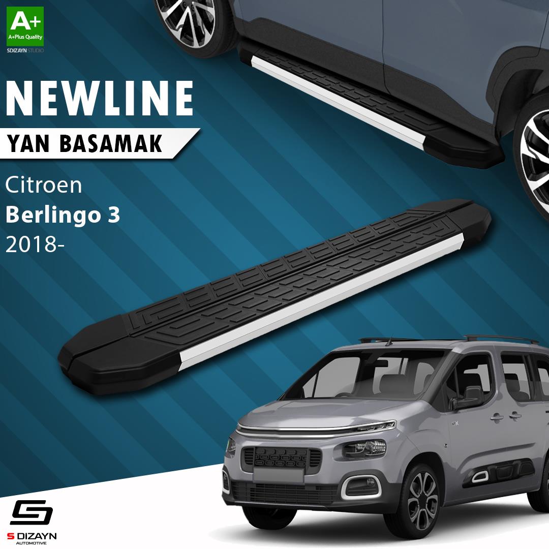 S-Dizayn Citroen Berlingo 3 NewLine Aluminyum Yan Basamak 203 Cm 2018 Üzeri A+ Kalite