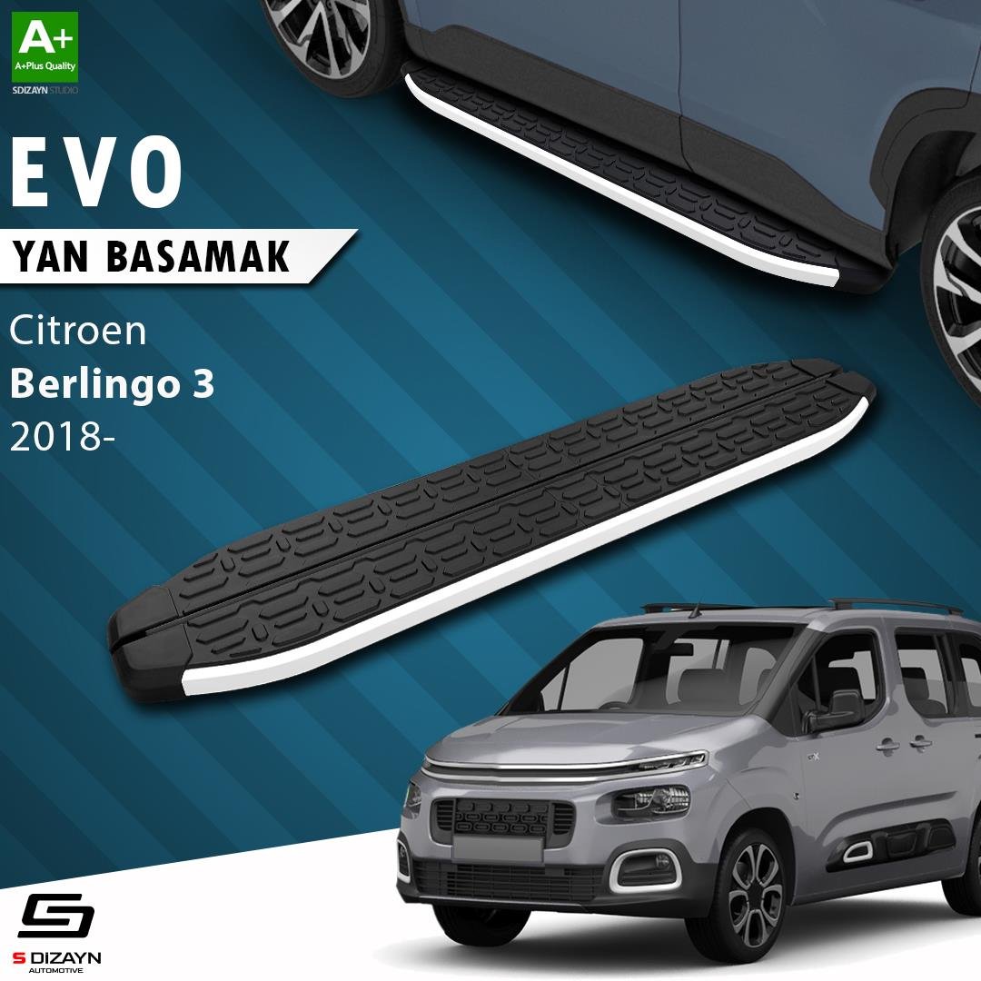 S-Dizayn Citroen Berlingo 3 Uzun Şase Evo Aluminyum Yan Basamak 213 Cm 2018 Üzeri A+ Kalite