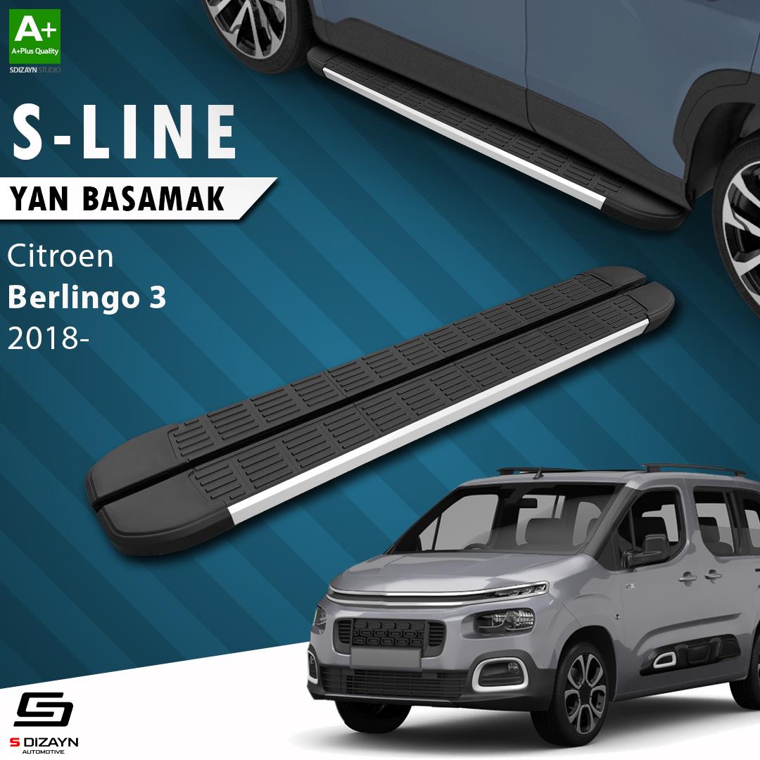 S-Dizayn Citroen Berlingo 3 Uzun Şase S-Line Aluminyum Yan Basamak 213 Cm 2018 Üzeri A+ Kalite