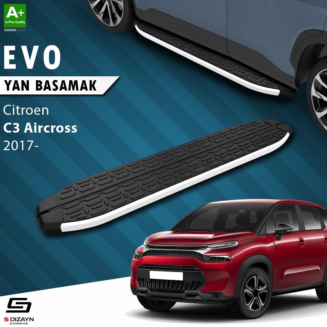 S-Dizayn Citroen C3 Aircross Evo Aluminyum Yan Basamak 183 Cm 2017 Üzeri A+ Kalite