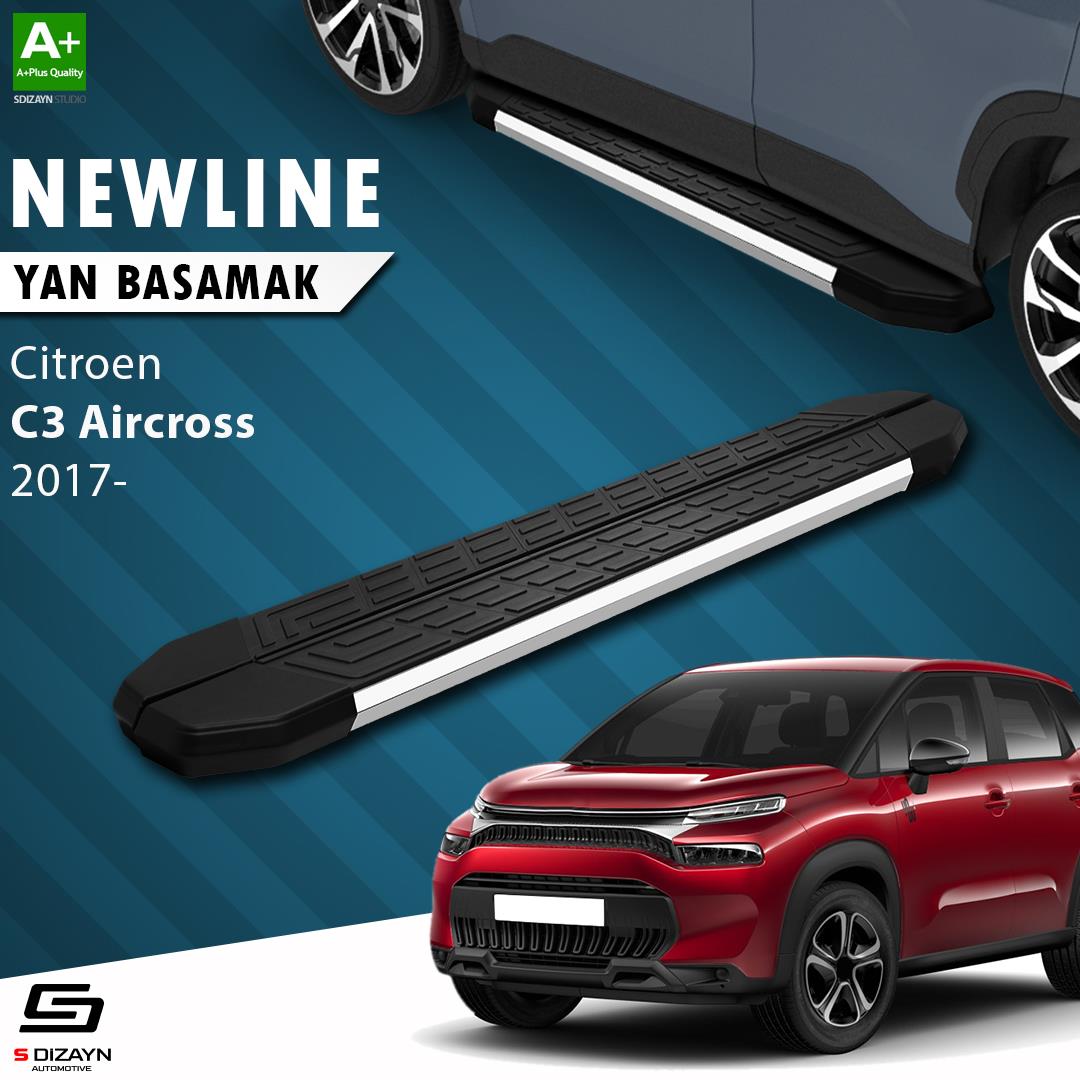 S-Dizayn Citroen C3 Aircross NewLine Krom Yan Basamak 183 Cm 2017 Üzeri A+ Kalite