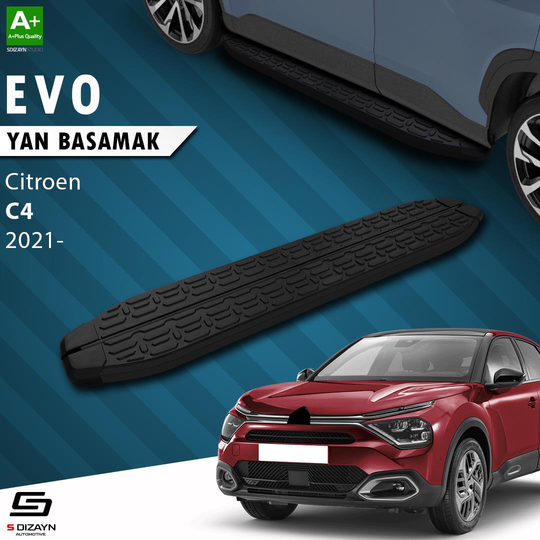 S-Dizayn Citroen C4 3 Evo Siyah Yan Basamak 183 Cm 2021 Üzeri A+ Kalite