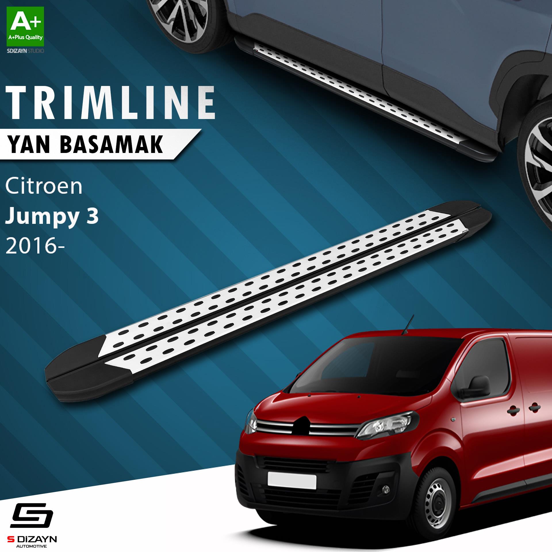 S-Dizayn Citroen Jumpy 3 Kısa Şase TrimLine Gri Yan Basamak 213 Cm 2016 Üzeri A+ Kalite