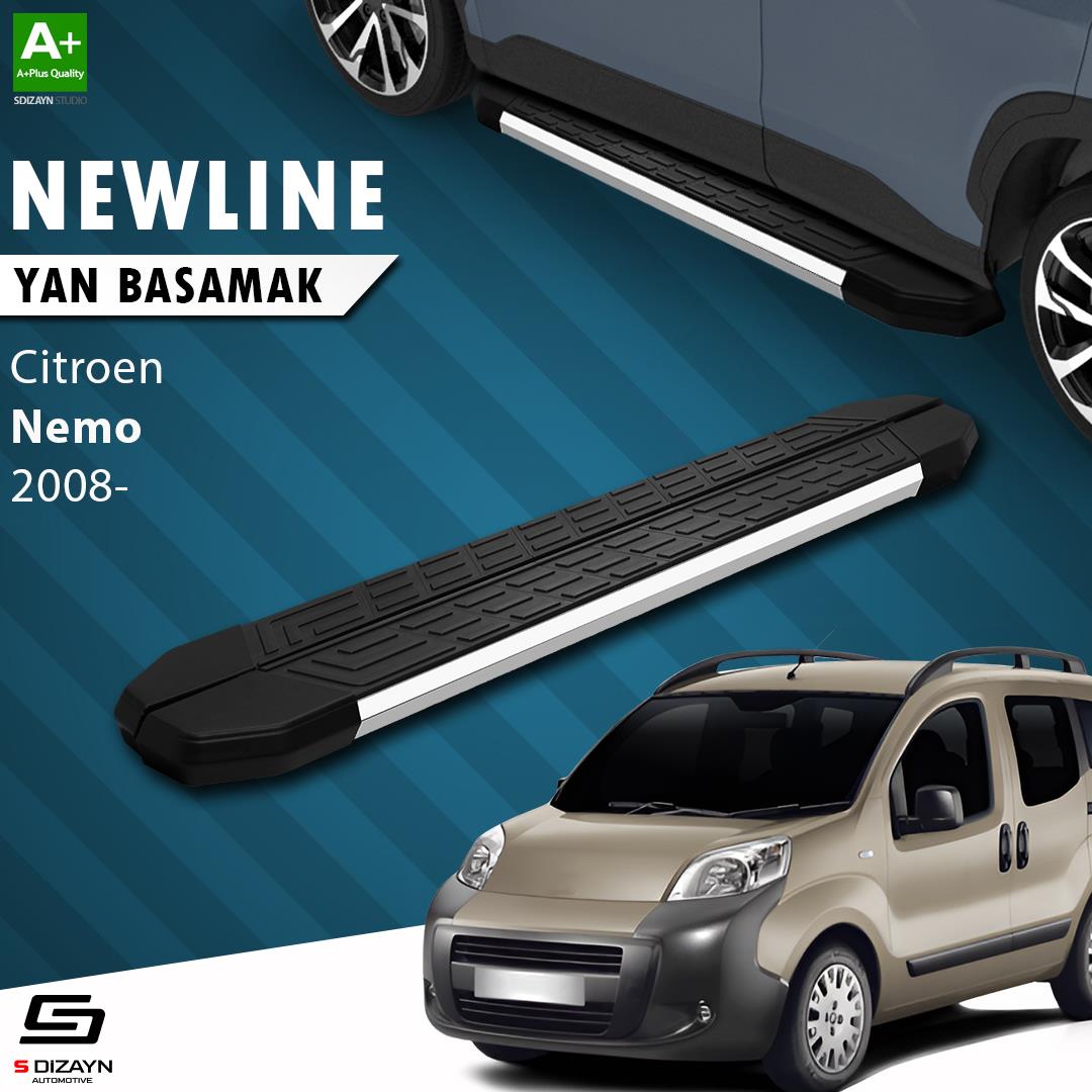 S-Dizayn Citroen Nemo NewLine Krom Yan Basamak 173 Cm 2008-2017 A+ Kalite