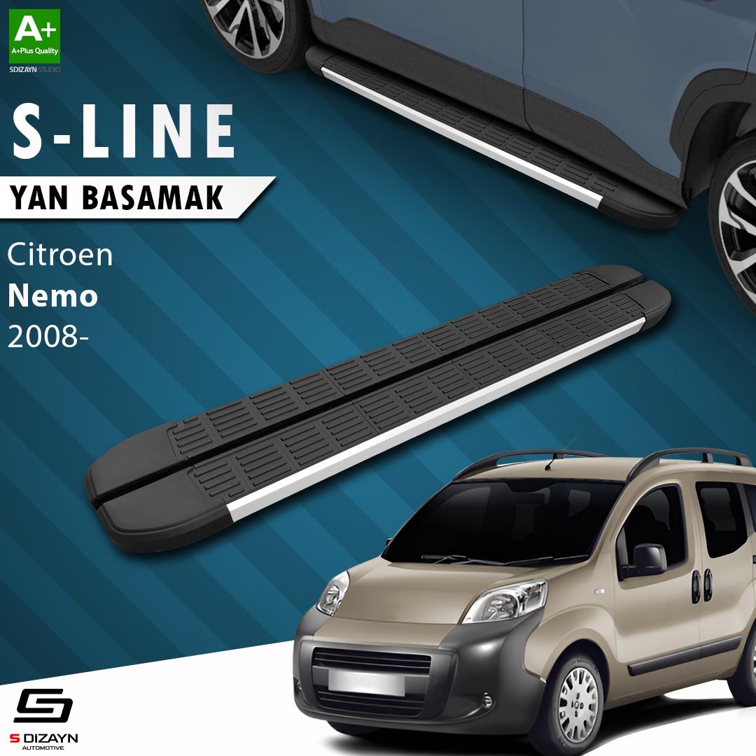 S-Dizayn Citroen Nemo S-Line Aluminyum Yan Basamak 173 Cm 2008-2017 A+ Kalite
