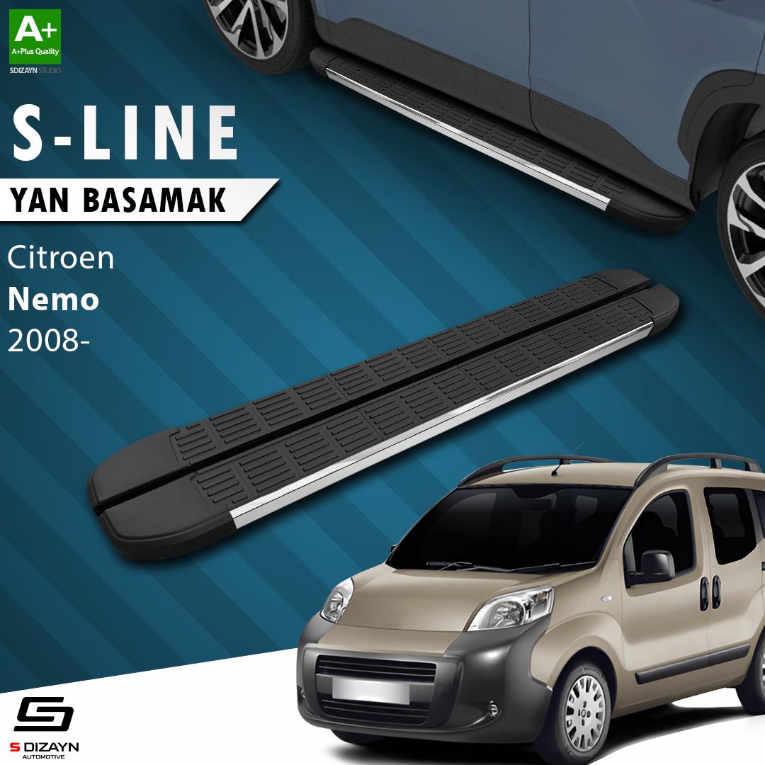 S-Dizayn Citroen Nemo S-Line Krom Yan Basamak 173 Cm 2008-2017 A+ Kalite