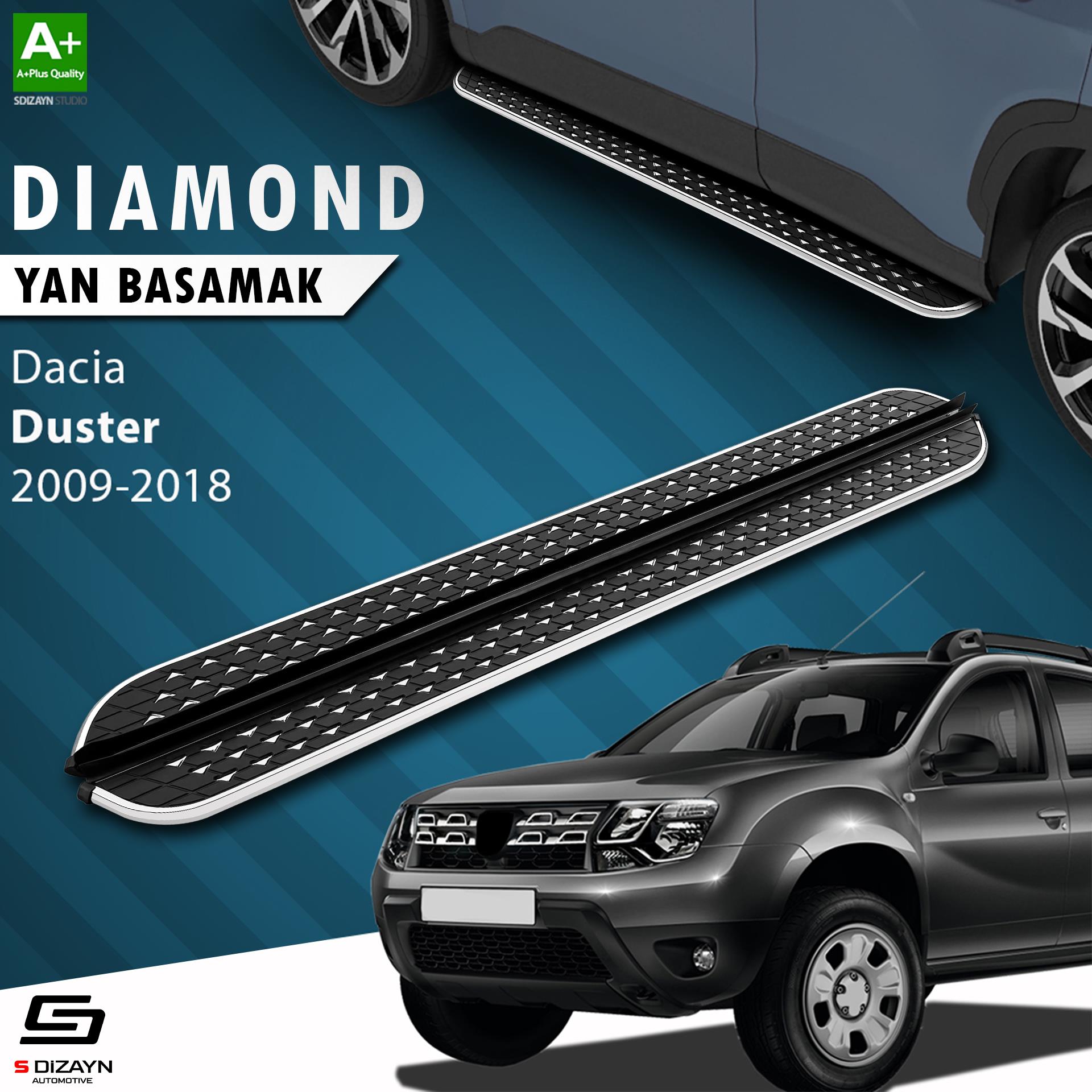 S-Dizayn Dacia Duster Diamond Krom Yan Basamak 173 Cm 2009-2018 A+ Kalite