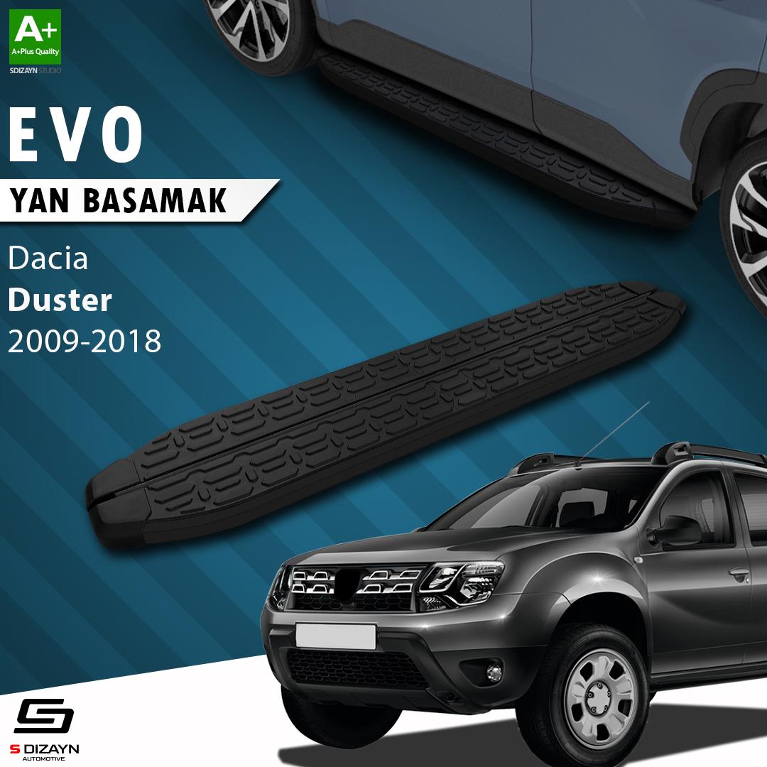 S-Dizayn Dacia Duster Evo Siyah Yan Basamak 173 Cm 2009-2018 A+ Kalite