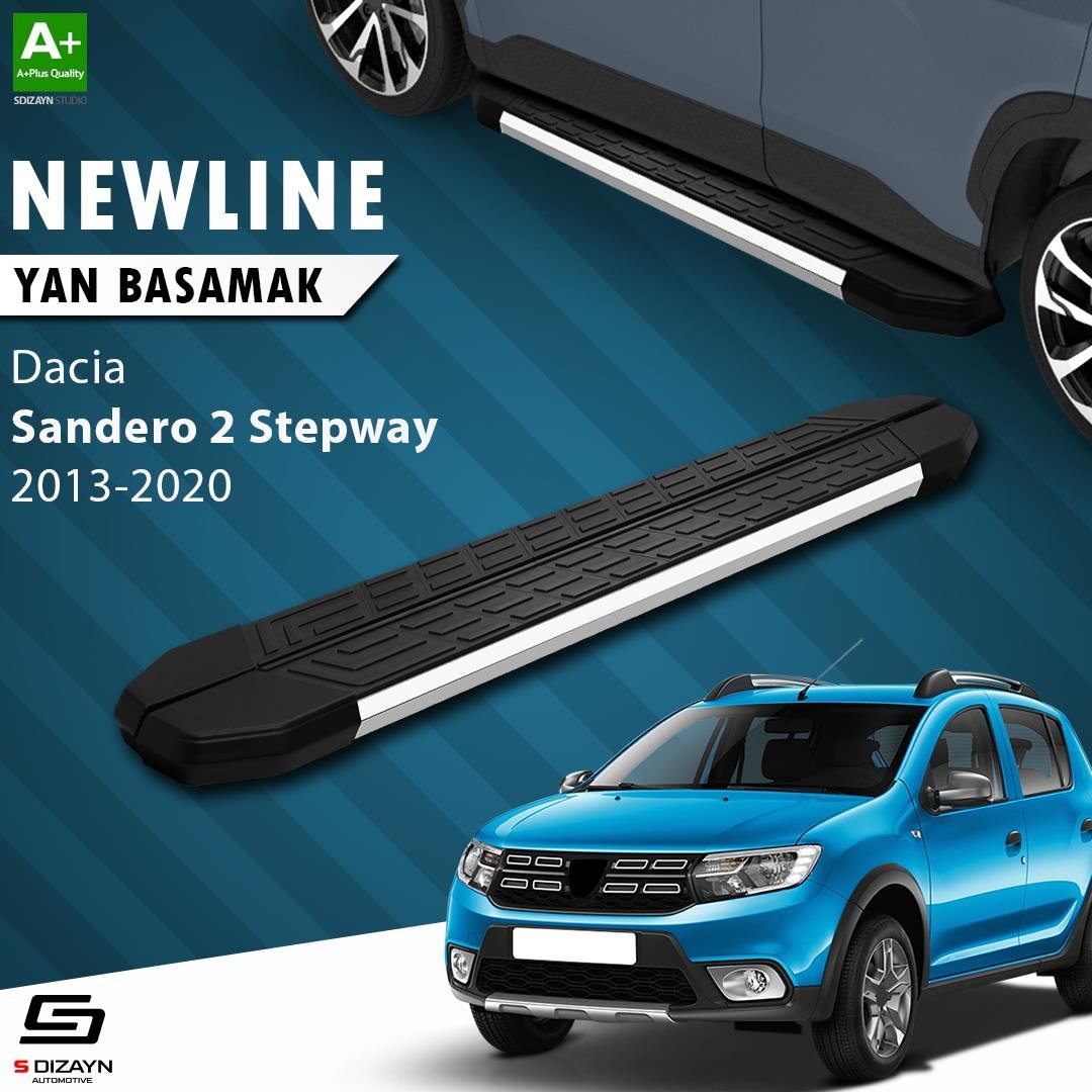 S-Dizayn Dacia Sandero 2 Stepway NewLine Krom Yan Basamak 173 Cm 2013-2020 A+ Kalite
