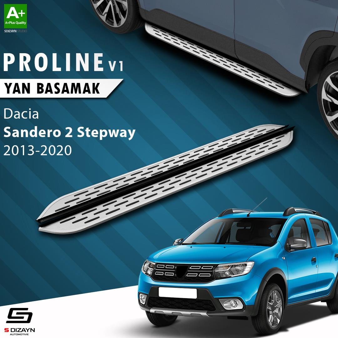 S-Dizayn Dacia Sandero 2 Stepway OEM Still Pro V1 Aluminyum Yan Basamak 173 Cm 2013-2020 A+ Kalite