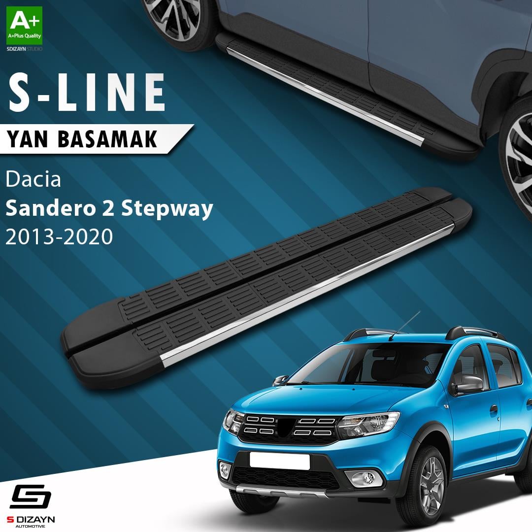 S-Dizayn Dacia Sandero 2 Stepway S-Line Krom Yan Basamak 173 Cm 2013-2020 A+ Kalite