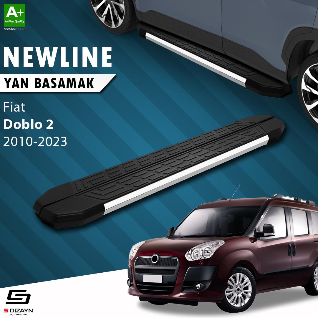 S-Dizayn Fiat Doblo 2 Uzun Şase NewLine Krom Yan Basamak 223 Cm 2010-2023 A+ Kalite