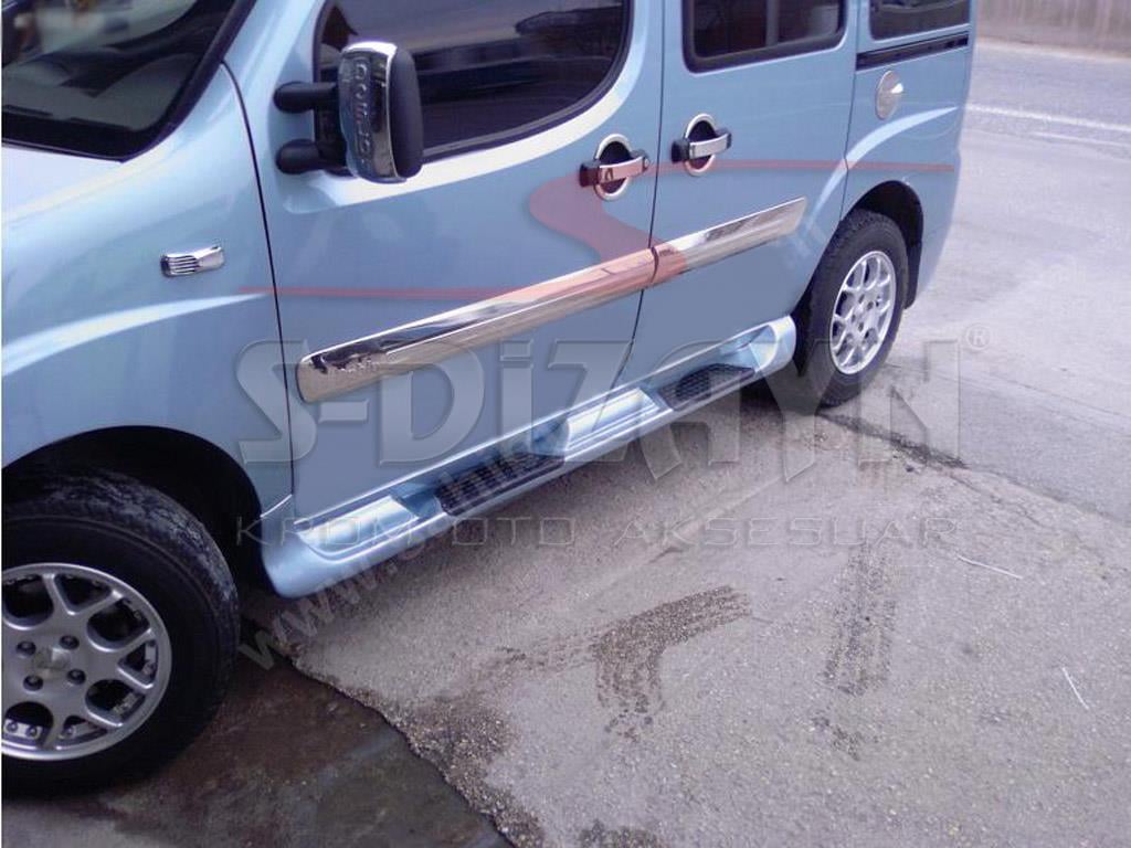 S-Dizayn Fiat Doblo Krom Yan Kapı Çıtası 4 Prç 2006-2010 (Geniş)