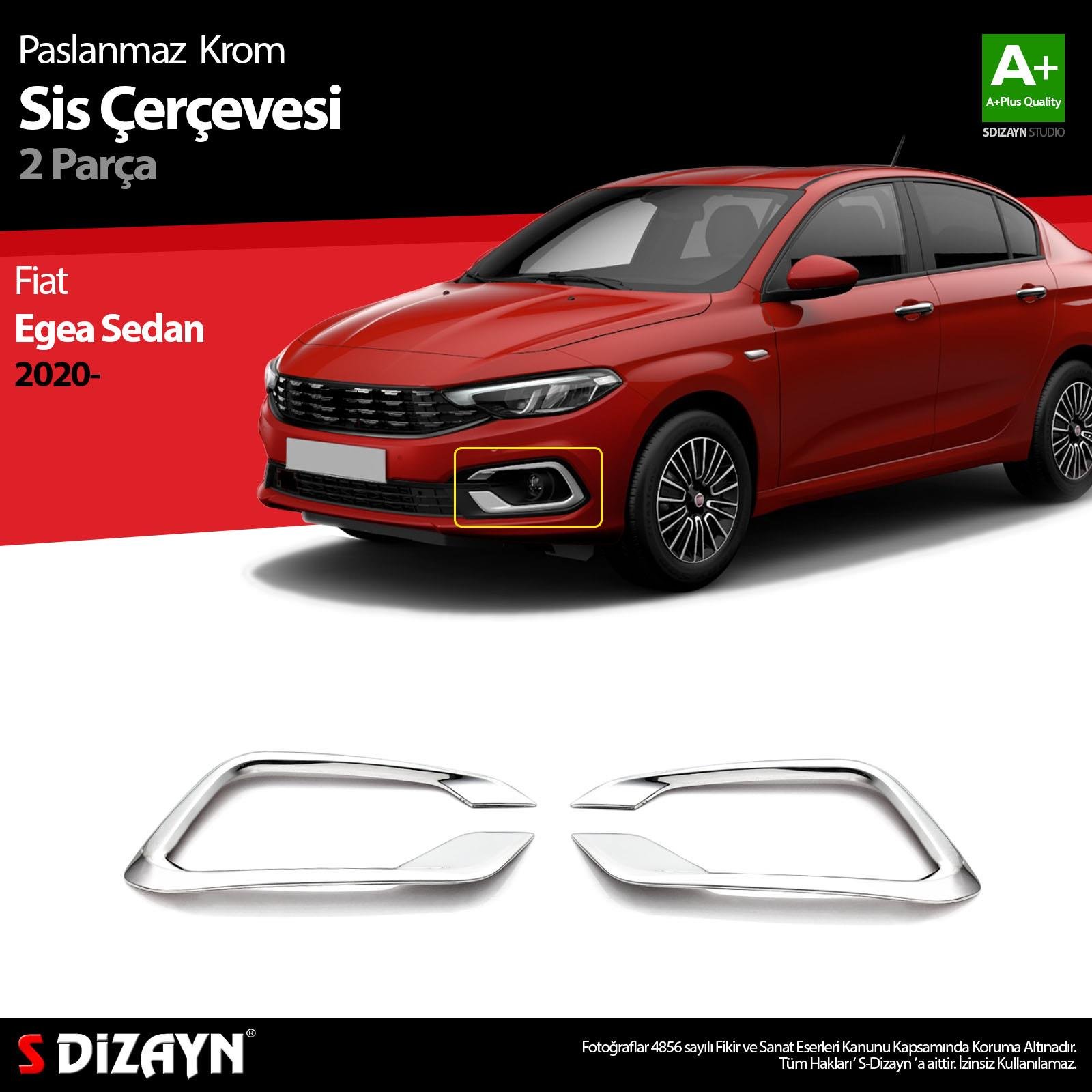 S-Dizayn Fiat Egea Sedan Krom Sis Çerçevesi 2 Prç. 2020 Üzeri