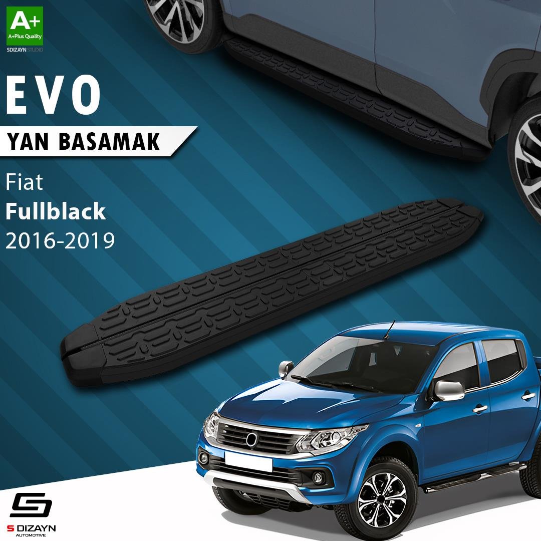 S-Dizayn Fiat Fullback Evo Siyah Yan Basamak 193 Cm 2016-2019 A+ Kalite