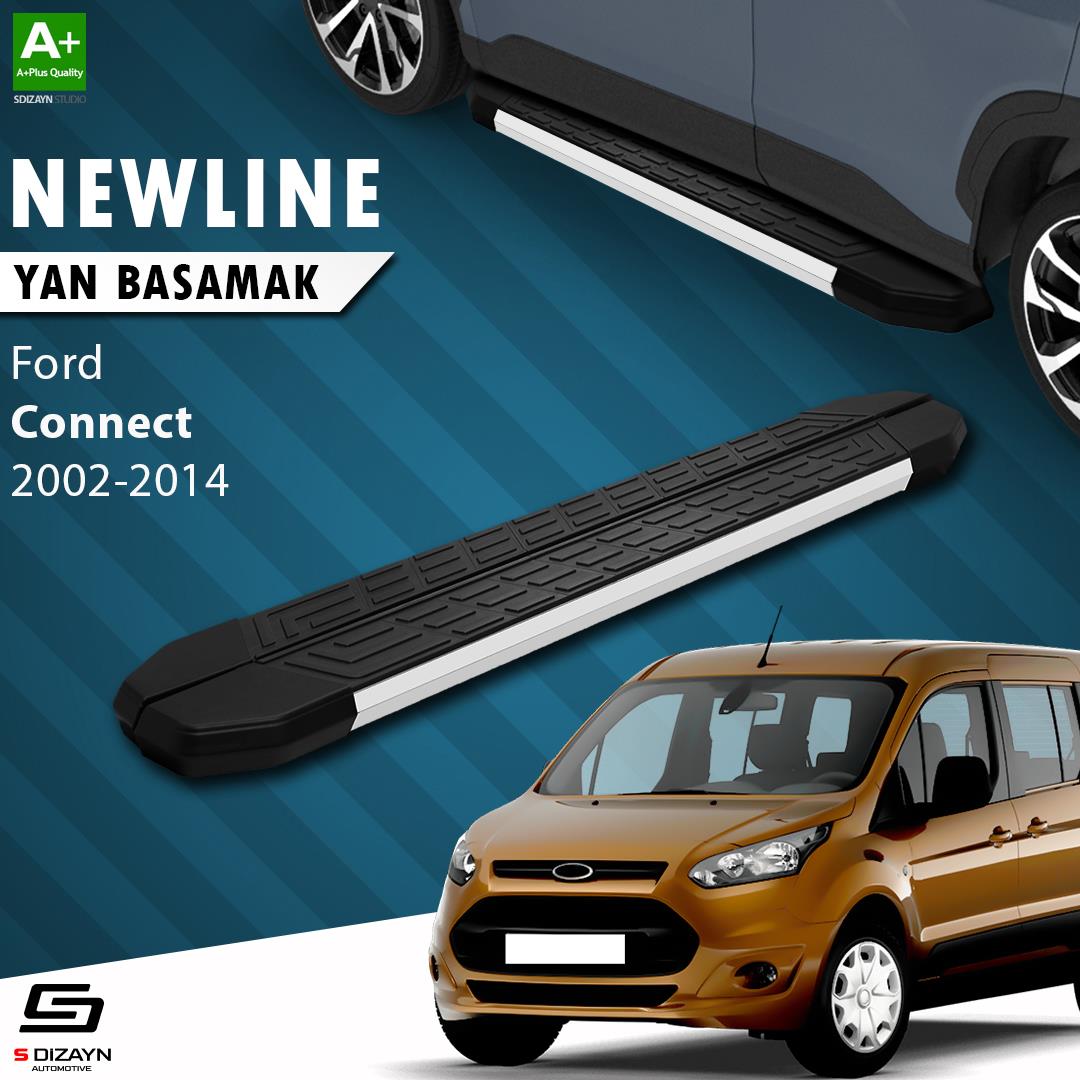 S-Dizayn Ford Connect Uzun Şase NewLine Aluminyum Yan Basamak 203 Cm 2002-2014 A+ Kalite