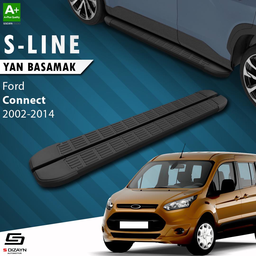 S-Dizayn Ford Connect Uzun Şase S-Line Siyah Yan Basamak 203 Cm 2002-2014 A+ Kalite