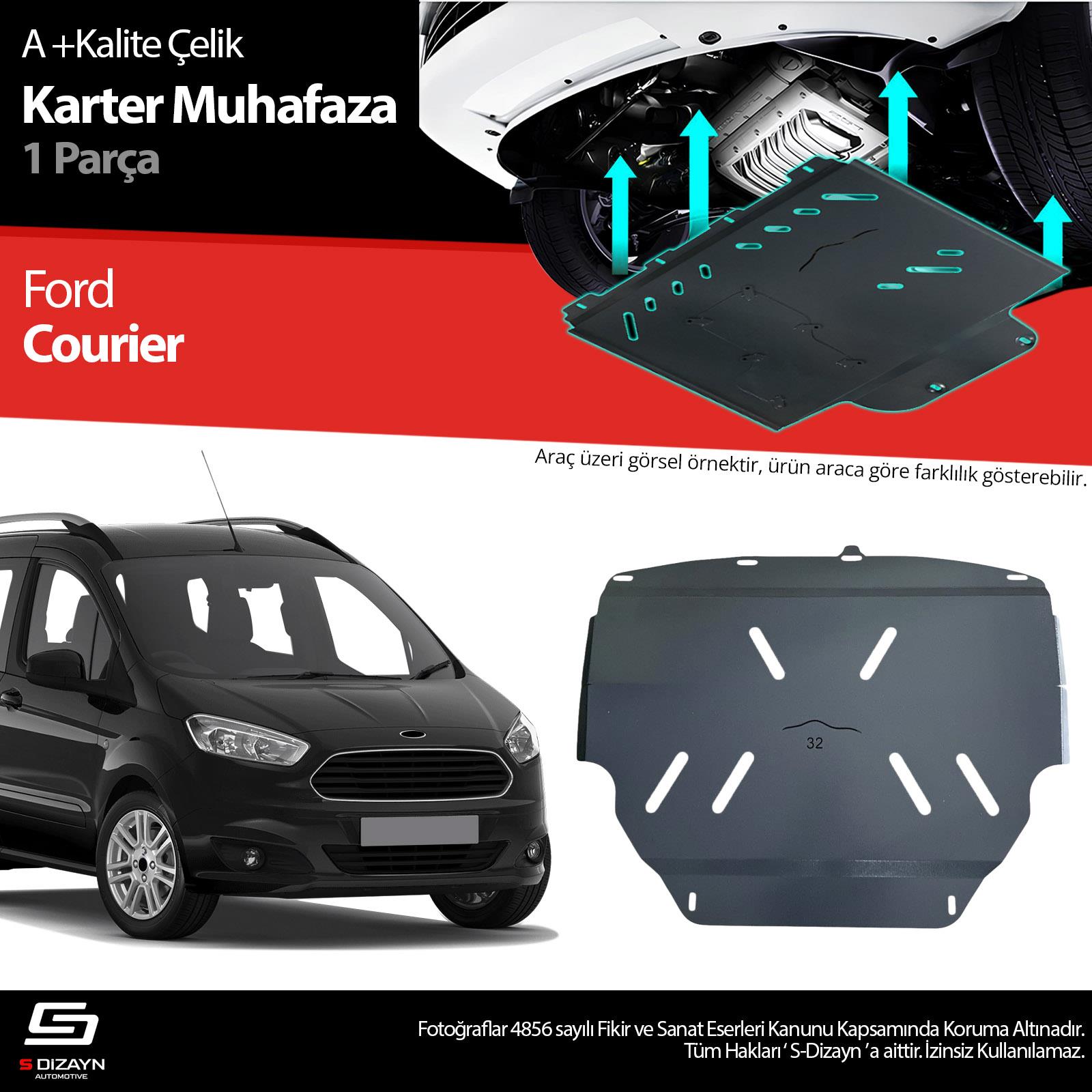 S-Dizayn Ford Courier Çelik Karter Muhafaza Koruma 2018-2023 A+ Kalite