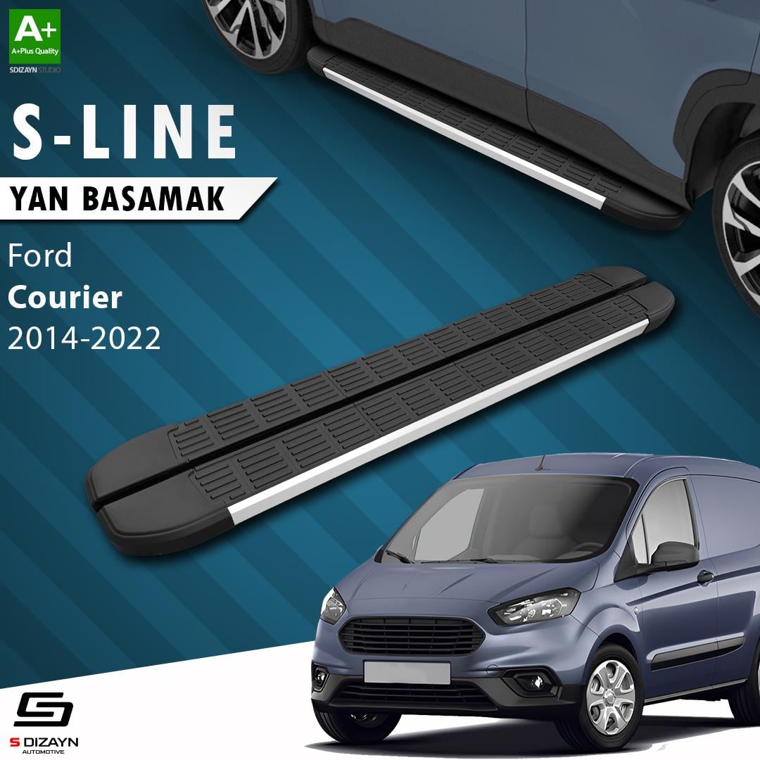 S-Dizayn Ford Courier S-Line Aluminyum Yan Basamak 173 Cm 2014-2022 A+ Kalite
