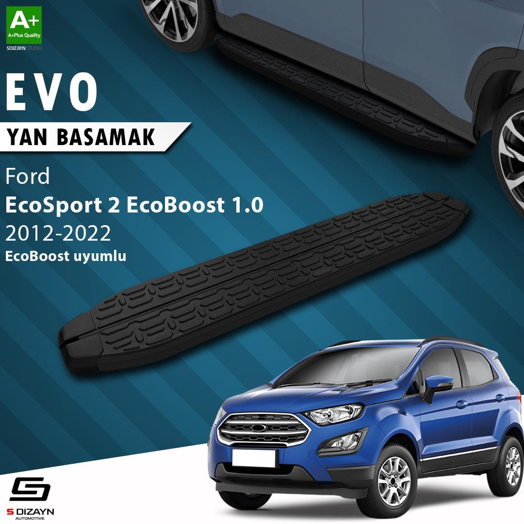 S-Dizayn Ford EcoSport 2 EcoBoost 1.0 Evo Siyah Yan Basamak 173 Cm 2012-2022 A+ Kalite