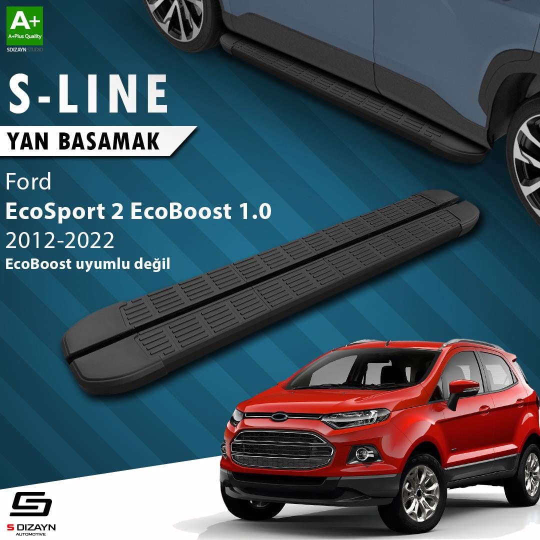 S-Dizayn Ford EcoSport 2 S-Line Siyah Yan Basamak 173 Cm 2012-2022 A+ Kalite
