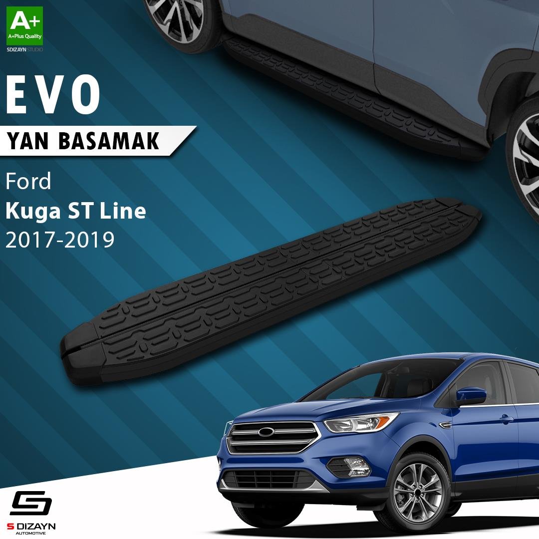 S-Dizayn Ford Kuga 2 ST-Line Evo Siyah Yan Basamak 183 Cm 2017-2019 A+ Kalite