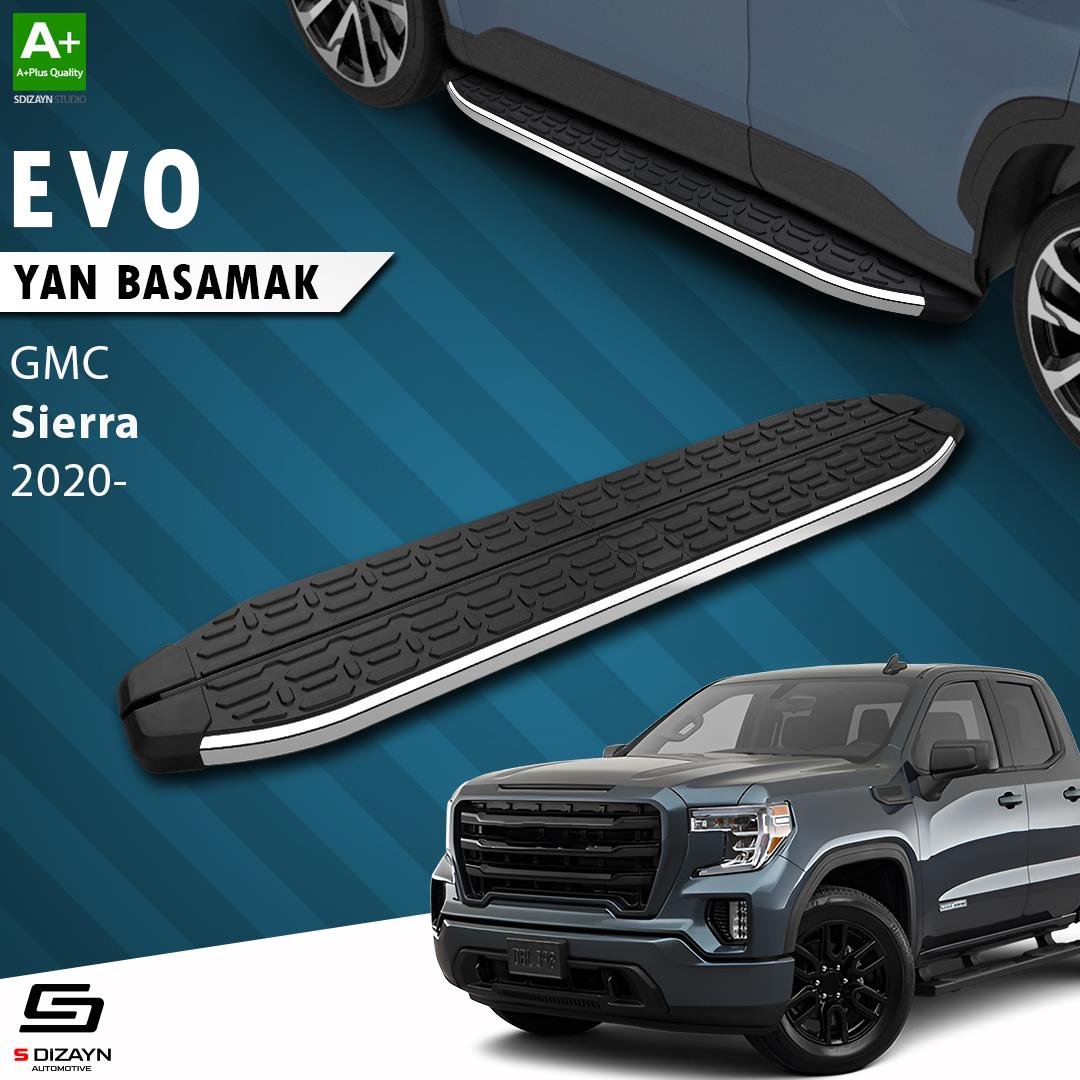 S-Dizayn GMC Sierra 5 Uzun Şase Evo Krom Yan Basamak 253 Cm 2020 Üzeri A+ Kalite