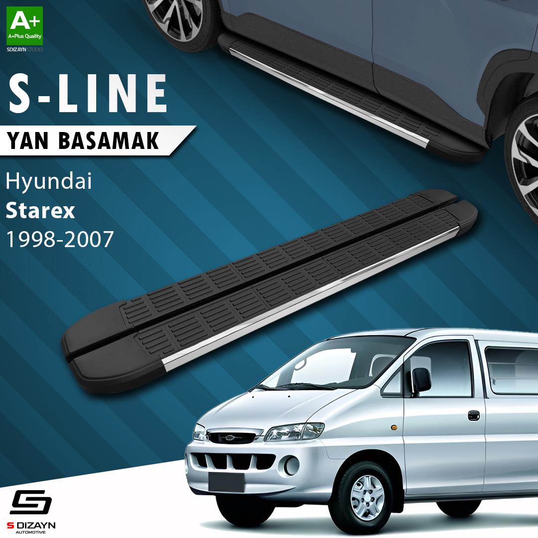 S-Dizayn Hyundai H-1 Starex Uzun Şase S-Line Krom Yan Basamak 213 Cm 1998-2007 A+ Kalite