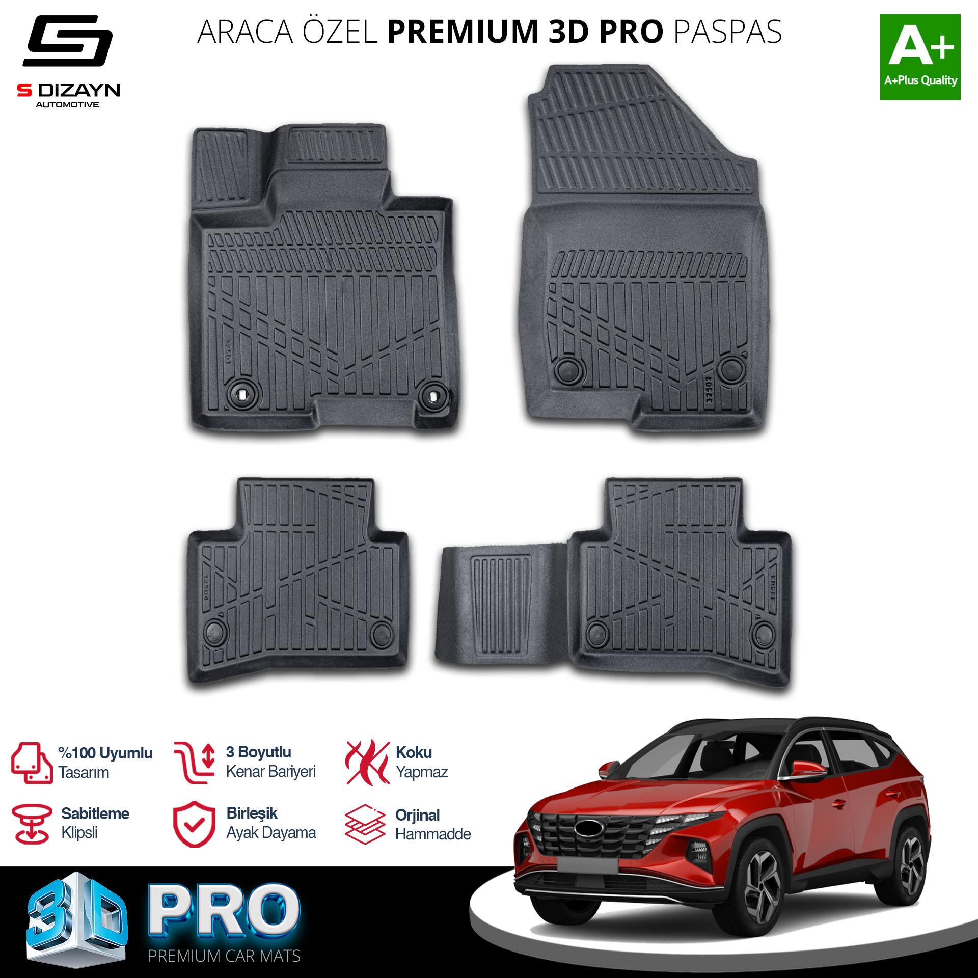 S-Dizayn Hyundai Tucson 3D Pro Havuzlu Paspas 2021-2024 A+ Kalite