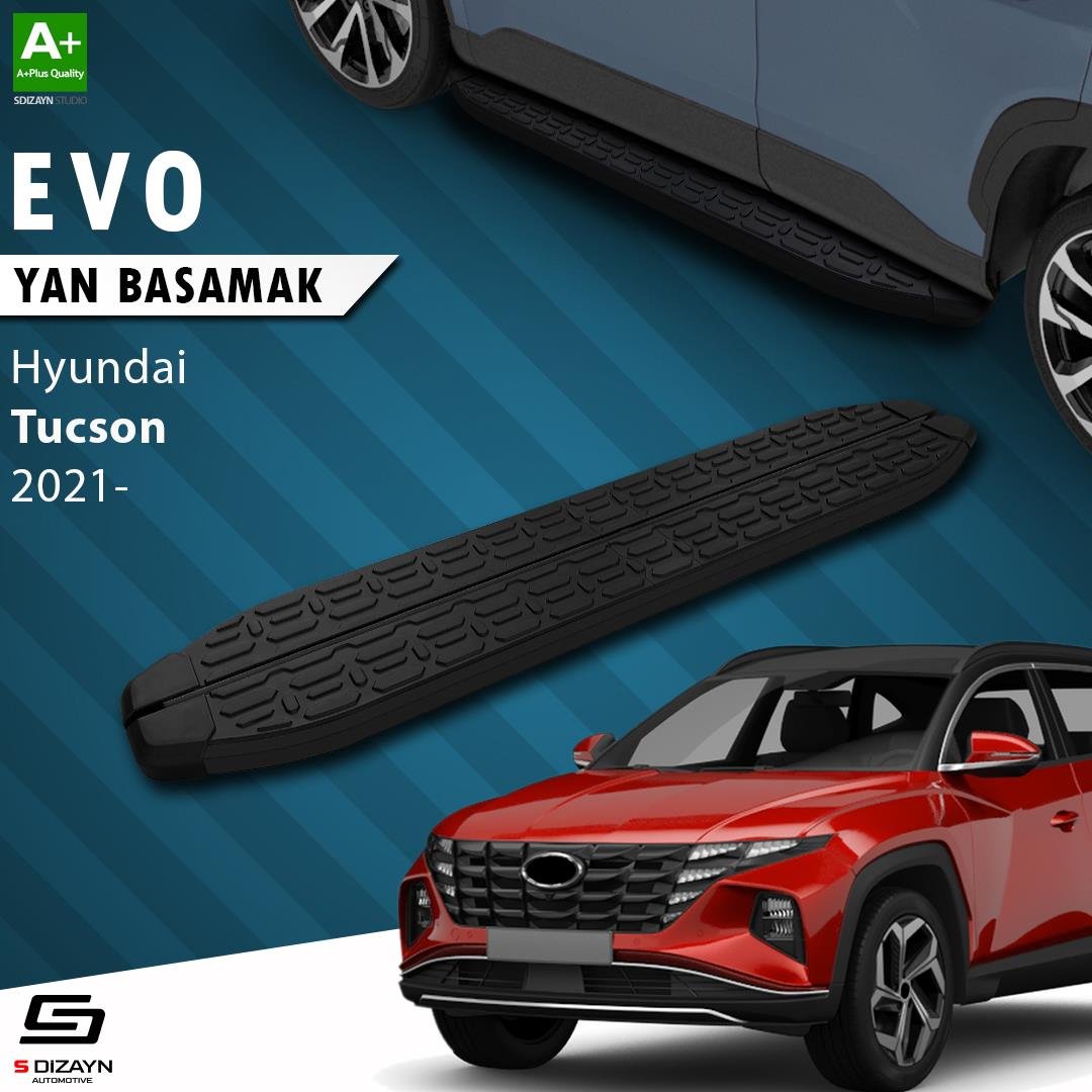 S-Dizayn Hyundai Tucson 4 Evo Siyah Yan Basamak 173 Cm 2021 Üzeri A+ Kalite