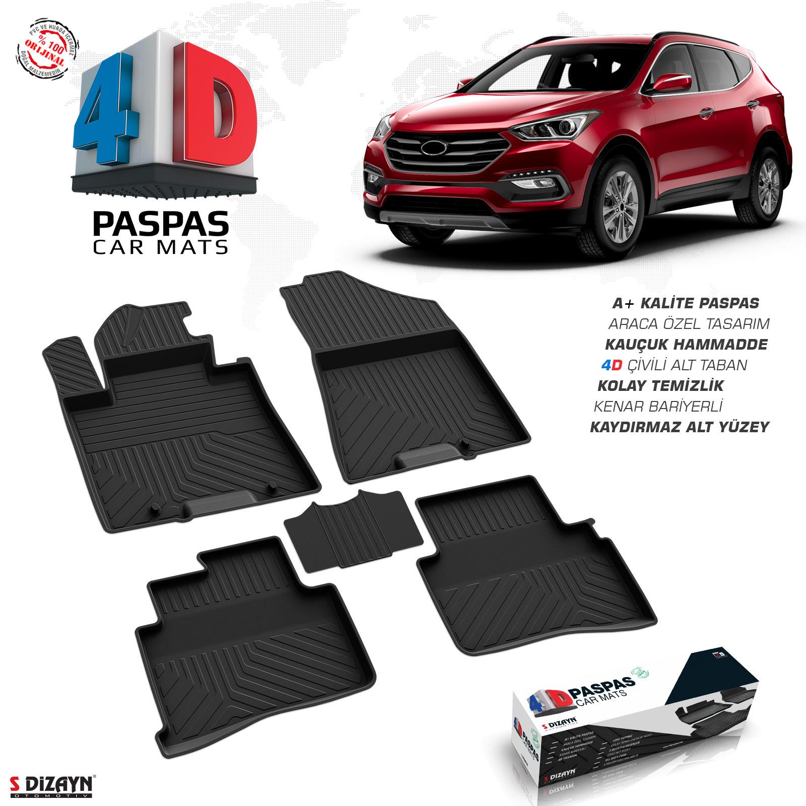 S-Dizayn Hyundai Tucson 4D Havuzlu Paspas 2015 ve Üzeri A+Kalite
