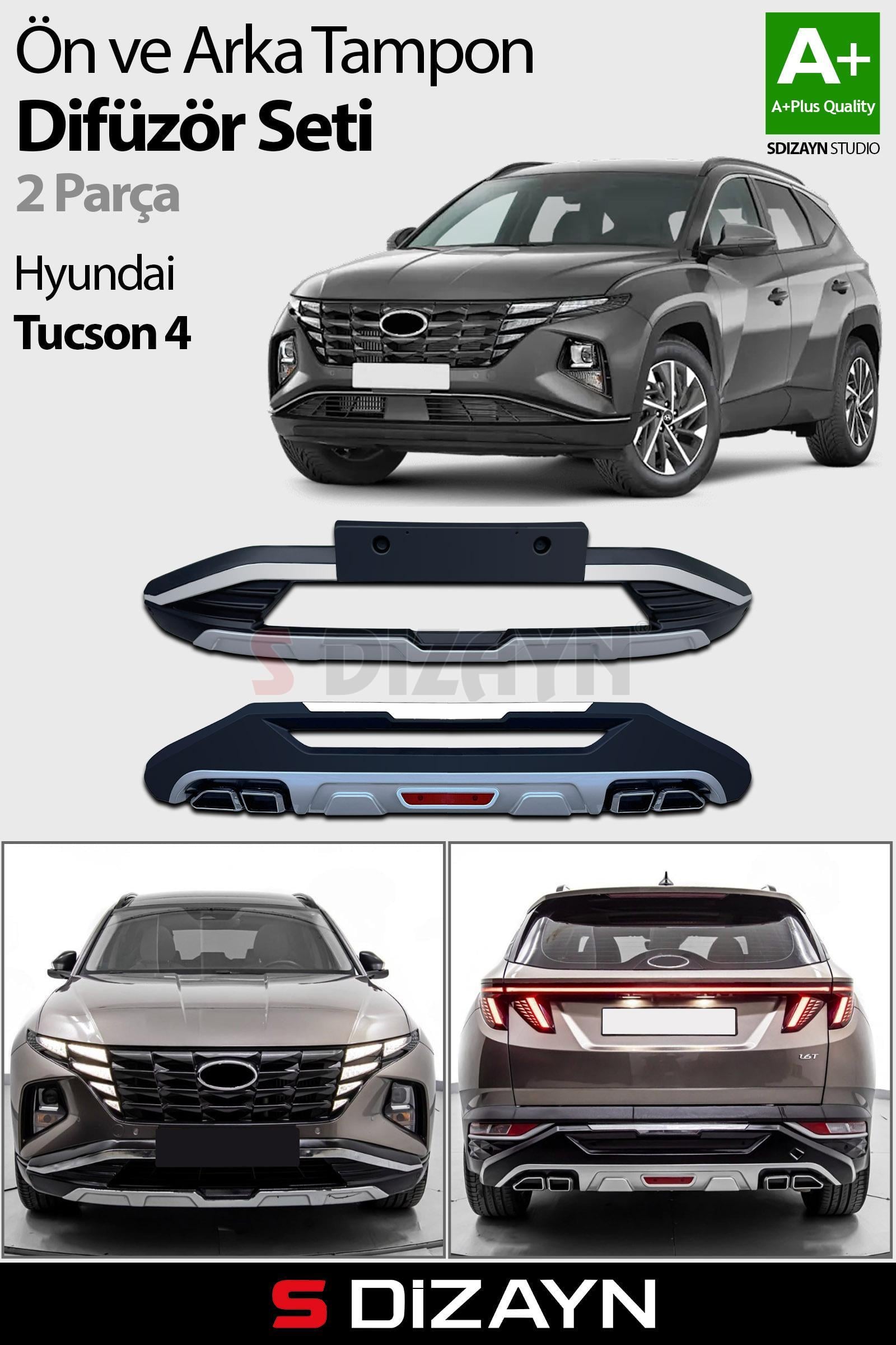 S-Dizayn Hyundai Tucson Ön ve Arka Tampon Koruma Difüzör Seti 2021-2024 A+ Kalite